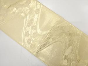 アンティーク　流水に菊唐草模様織り出し袋帯（材料）